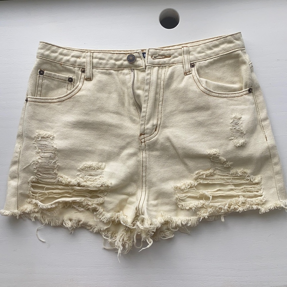 Tan fashion nova jean shorts